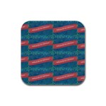 Valentine Day Pattern Rubber Square Coaster (4 pack)  Front