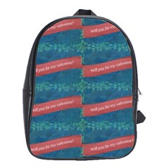 Valentine Day Pattern School Bag (xl) by dflcprints