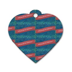 Valentine Day Pattern Dog Tag Heart (two Sides) by dflcprints