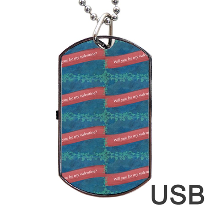 Valentine Day Pattern Dog Tag USB Flash (Two Sides)