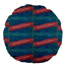 Valentine Day Pattern Large 18  Premium Round Cushions by dflcprints