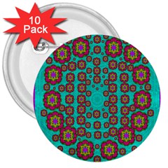 The Worlds Most Beautiful Flower Shower On The Sky 3  Buttons (10 Pack)  by pepitasart