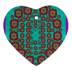 The Worlds Most Beautiful Flower Shower On The Sky Heart Ornament (two Sides) by pepitasart