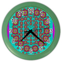 The Worlds Most Beautiful Flower Shower On The Sky Color Wall Clocks by pepitasart