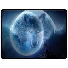 Shadow Moon Wolf Double Sided Fleece Blanket (large)  by BJVLPRADAG