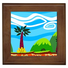 Landscape Background Nature Sky Framed Tiles by Nexatart