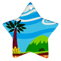 Landscape Background Nature Sky Ornament (star) by Nexatart