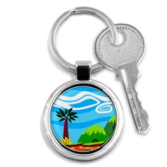 Landscape Background Nature Sky Key Chains (round)  by Nexatart