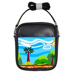 Landscape Background Nature Sky Girls Sling Bags by Nexatart