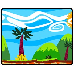 Landscape Background Nature Sky Fleece Blanket (medium)  by Nexatart