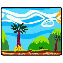 Landscape Background Nature Sky Double Sided Fleece Blanket (medium)  by Nexatart