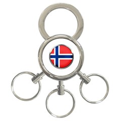 Norway Country Nation Blue Symbol 3-ring Key Chains by Nexatart