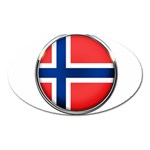 Norway Country Nation Blue Symbol Oval Magnet Front