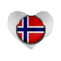 Norway Country Nation Blue Symbol Standard 16  Premium Heart Shape Cushions by Nexatart