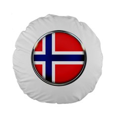 Norway Country Nation Blue Symbol Standard 15  Premium Flano Round Cushions by Nexatart