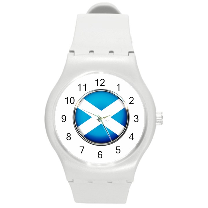 Scotland Nation Country Nationality Round Plastic Sport Watch (M)