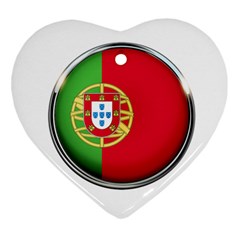 Portugal Flag Country Nation Heart Ornament (two Sides) by Nexatart