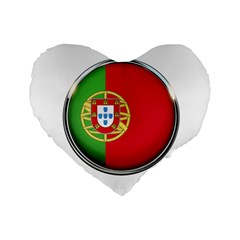 Portugal Flag Country Nation Standard 16  Premium Heart Shape Cushions by Nexatart