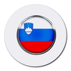 Slovenia Flag Mountains Country Round Mousepads by Nexatart