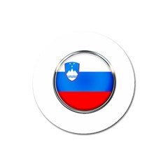 Slovenia Flag Mountains Country Magnet 3  (round) by Nexatart