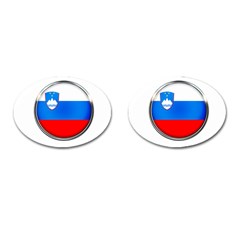 Slovenia Flag Mountains Country Cufflinks (oval) by Nexatart