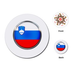 Slovenia Flag Mountains Country Playing Cards (round)  by Nexatart