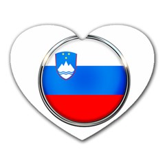 Slovenia Flag Mountains Country Heart Mousepads by Nexatart