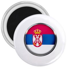 Serbia Flag Icon Europe National 3  Magnets by Nexatart