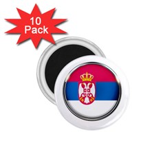 Serbia Flag Icon Europe National 1 75  Magnets (10 Pack)  by Nexatart