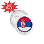 Serbia Flag Icon Europe National 1.75  Buttons (100 pack)  Front