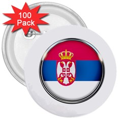 Serbia Flag Icon Europe National 3  Buttons (100 Pack)  by Nexatart