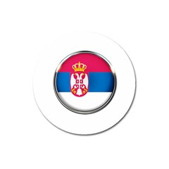 Serbia Flag Icon Europe National Magnet 3  (round) by Nexatart