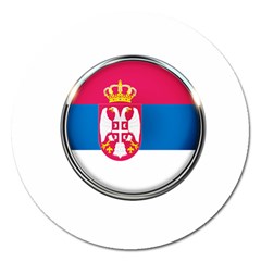 Serbia Flag Icon Europe National Magnet 5  (round) by Nexatart