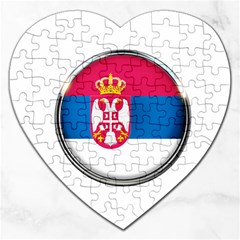 Serbia Flag Icon Europe National Jigsaw Puzzle (heart) by Nexatart