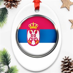 Serbia Flag Icon Europe National Oval Ornament (two Sides) by Nexatart