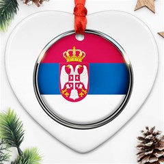 Serbia Flag Icon Europe National Heart Ornament (two Sides) by Nexatart