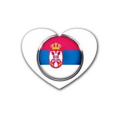 Serbia Flag Icon Europe National Rubber Coaster (heart)  by Nexatart