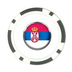 Serbia Flag Icon Europe National Poker Chip Card Guard by Nexatart