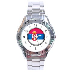 Serbia Flag Icon Europe National Stainless Steel Analogue Watch by Nexatart