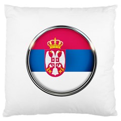 Serbia Flag Icon Europe National Large Flano Cushion Case (two Sides) by Nexatart