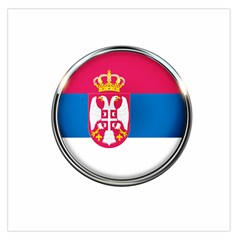 Serbia Flag Icon Europe National Large Satin Scarf (square) by Nexatart