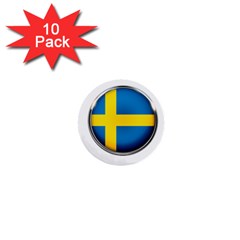 Sweden Flag Country Countries 1  Mini Buttons (10 Pack)  by Nexatart