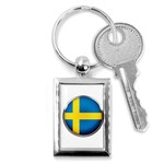 Sweden Flag Country Countries Key Chains (Rectangle)  Front