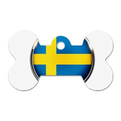 Sweden Flag Country Countries Dog Tag Bone (one Side) by Nexatart