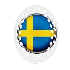 Sweden Flag Country Countries Oval Filigree Ornament (two Sides) by Nexatart