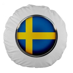 Sweden Flag Country Countries Large 18  Premium Round Cushions by Nexatart