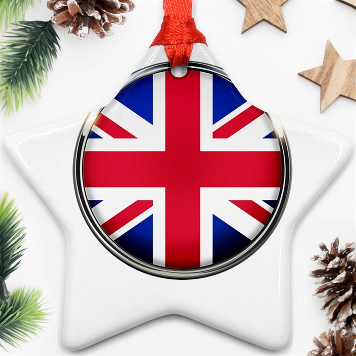 United Kingdom Country Nation Flag Ornament (Star)