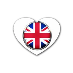 United Kingdom Country Nation Flag Rubber Coaster (heart)  by Nexatart