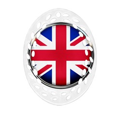 United Kingdom Country Nation Flag Oval Filigree Ornament (two Sides) by Nexatart