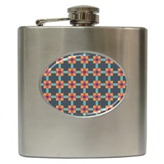 Squares Geometric Abstract Background Hip Flask (6 Oz) by Nexatart